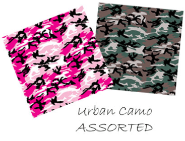BANDANNA Urban Camo Assorted 22" Square