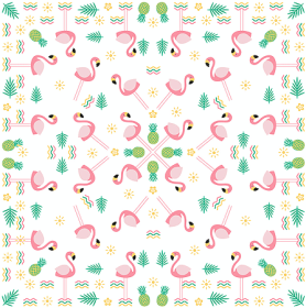 BANDANNA Flamingo 22" x 22" square