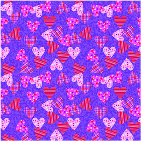 BANDANNA Plaid Polka Dot Heart 22" Square