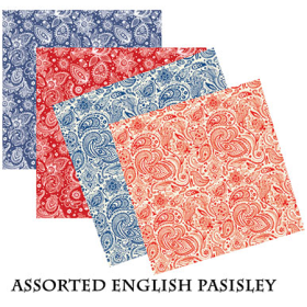 BANDANNA English & Prims Paisley Asst 22" x 22" square