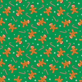 BANDANNA Holiday Gingerbread Man Candy Cane 12pk 22" x 22"