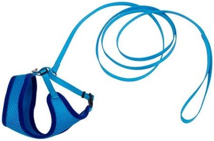 COASTAL Comfort Soft Cat Mesh Harness with 6 Leash - Blue Lagoon