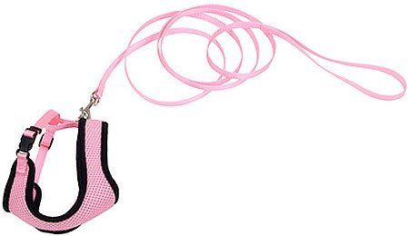 COASTAL Comfort Soft Cat Mesh Harness with 6 Leash - Pink